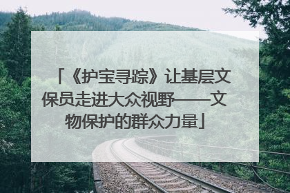 《护宝寻踪》让基层文保员走进大众视野——文物保护的群众力量