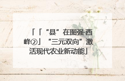 「“县”在图强·西峰②」“三元双向”激活现代农业新动能
