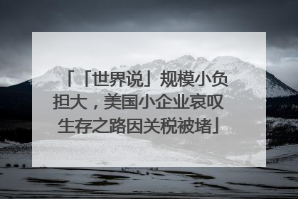 「世界说」规模小负担大，美国小企业哀叹生存之路因关税被堵