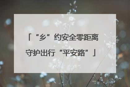 “乡”约安全零距离 守护出行“平安路”