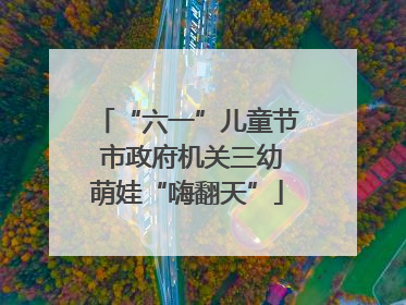 “六一”儿童节 市政府机关三幼萌娃“嗨翻天”