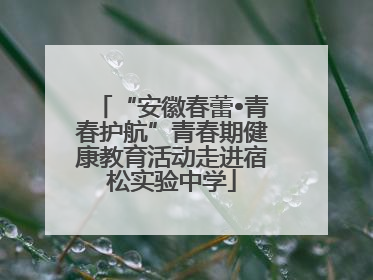 “安徽春蕾•青春护航”青春期健康教育活动走进宿松实验中学