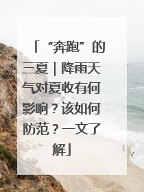 “奔跑”的三夏｜降雨天气对夏收有何影响？该如何防范？一文了解