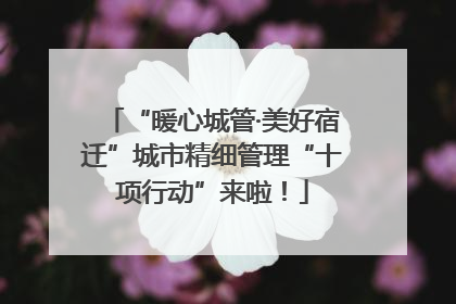 “暖心城管·美好宿迁”城市精细管理“十项行动”来啦！