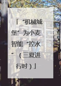 “机械城堡”为小麦智能“控水”（三夏进行时）