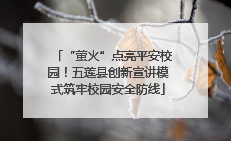 “萤火”点亮平安校园！五莲县创新宣讲模式筑牢校园安全防线