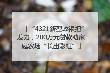 “4321新型政银担”发力，200万元贷款助家庭农场“长出彩虹”