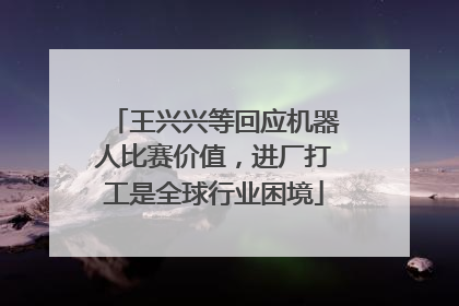 王兴兴等回应机器人比赛价值，进厂打工是全球行业困境