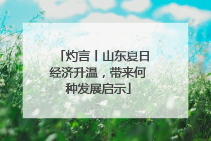 灼言丨山东夏日经济升温，带来何种发展启示