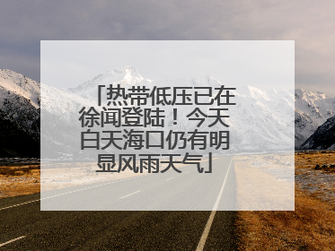 热带低压已在徐闻登陆！今天白天海口仍有明显风雨天气