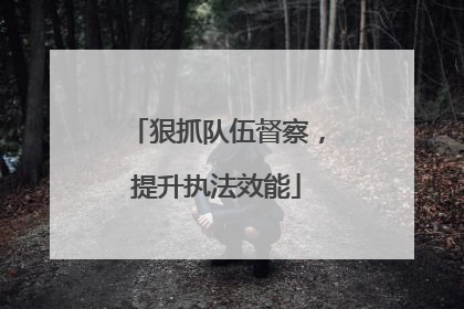 狠抓队伍督察，提升执法效能