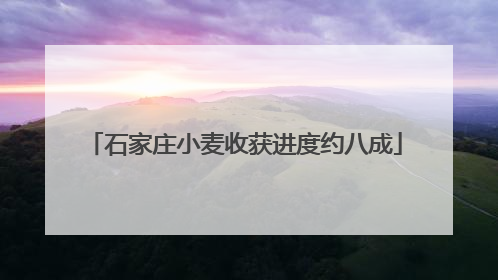 石家庄小麦收获进度约八成