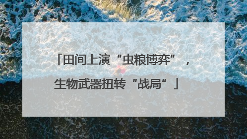 田间上演“虫粮博弈”，生物武器扭转“战局”