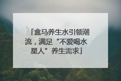 盒马养生水引领潮流，满足“不爱喝水星人”养生需求