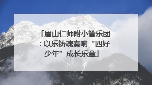 眉山仁师附小管乐团：以乐铸魂奏响“四好少年”成长乐章