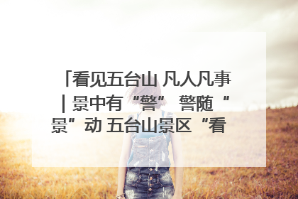 看见五台山 凡人凡事｜景中有“警” 警随“景”动 五台山景区“看得见”的平安守护