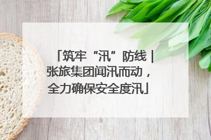 筑牢“汛”防线｜张旅集团闻汛而动，全力确保安全度汛