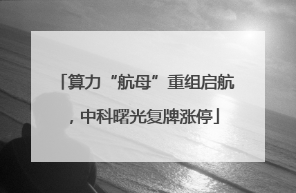 算力“航母”重组启航，中科曙光复牌涨停