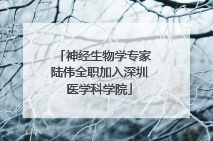 神经生物学专家陆伟全职加入深圳医学科学院