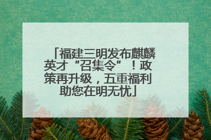 福建三明发布麒麟英才“召集令”！政策再升级，五重福利助您在明无忧