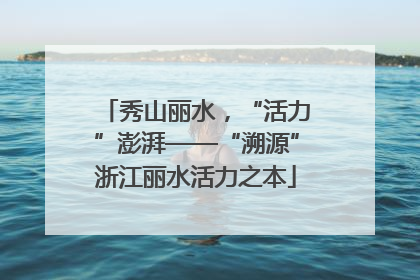 秀山丽水，“活力”澎湃——“溯源”浙江丽水活力之本