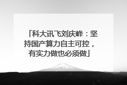 科大讯飞刘庆峰：坚持国产算力自主可控，有实力做也必须做