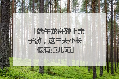 端午龙舟碰上亲子游，这三天小长假有点儿萌