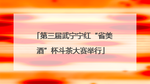 第三届武宁宁红“省美酒”杯斗茶大赛举行
