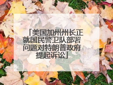 美国加州州长正就国民警卫队部署问题对特朗普政府提起诉讼