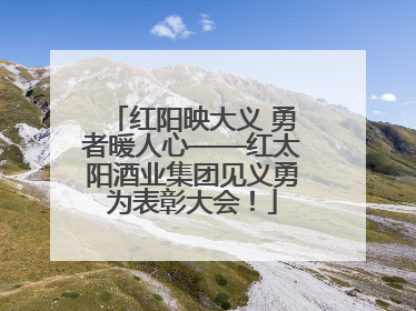 红阳映大义 勇者暖人心——红太阳酒业集团见义勇为表彰大会！