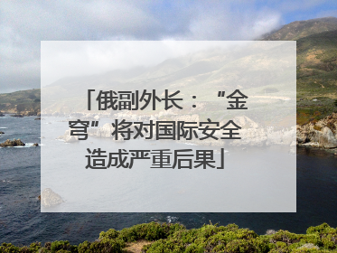 俄副外长：“金穹”将对国际安全造成严重后果