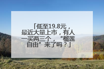 低至19.8元，最近大量上市，有人一买两三个，“榴莲自由”来了吗？
