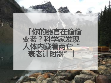 你的器官在偷偷变老？科学家发现人体内藏着两套“衰老计时器”