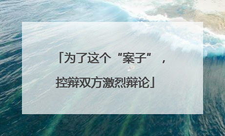 为了这个“案子”，控辩双方激烈辩论