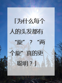 为什么每个人的头发都有“旋”？“两个旋”真的更聪明？