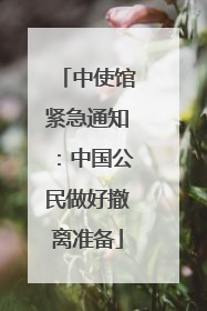 中使馆紧急通知：中国公民做好撤离准备