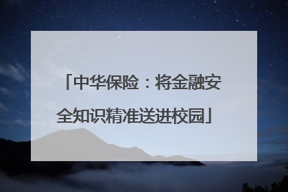 中华保险：将金融安全知识精准送进校园