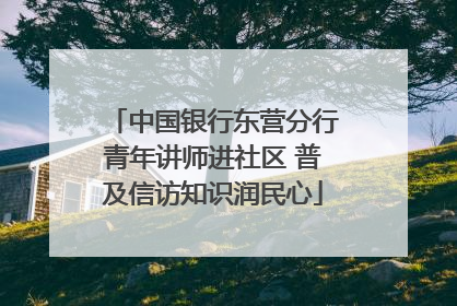 中国银行东营分行青年讲师进社区 普及信访知识润民心