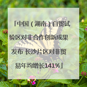 中国（湖南）自贸试验区对非合作创新成果发布 长沙片区对非贸易年均增长141%
