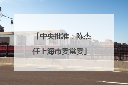 中央批准：陈杰任上海市委常委