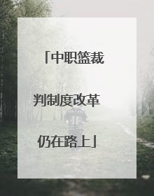 中职篮裁判制度改革仍在路上