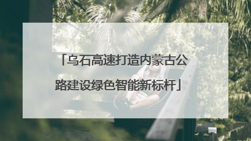 乌石高速打造内蒙古公路建设绿色智能新标杆