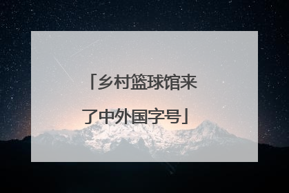 乡村篮球馆来了中外国字号