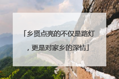 乡贤点亮的不仅是路灯，更是对家乡的深情
