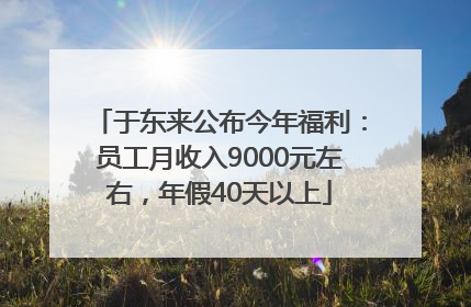 于东来公布今年福利：员工月收入9000元左右，年假40天以上
