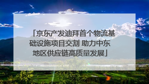 京东产发迪拜首个物流基础设施项目交割 助力中东地区供应链高质量发展