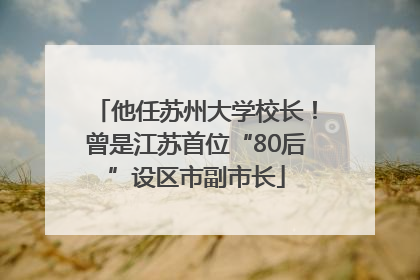 他任苏州大学校长！曾是江苏首位“80后”设区市副市长