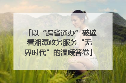 以“跨省通办”破壁 看湘潭政务服务“无界时代”的温暖答卷