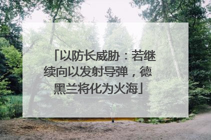 以防长威胁：若继续向以发射导弹，德黑兰将化为火海