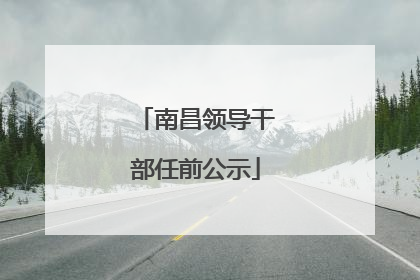 南昌领导干部任前公示